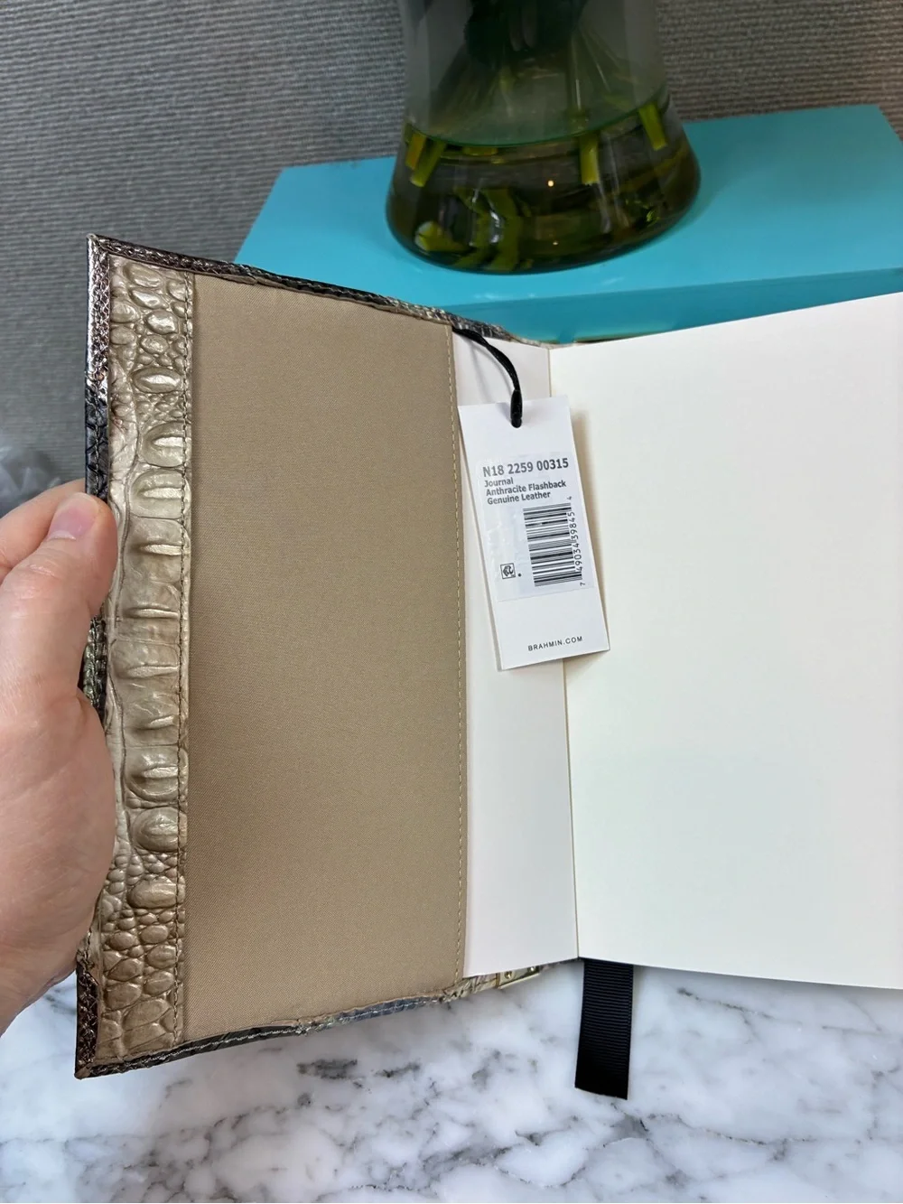 Brahmin Mixed Material Anthracite Flashback Leather Notebook Journal - Rare NWT